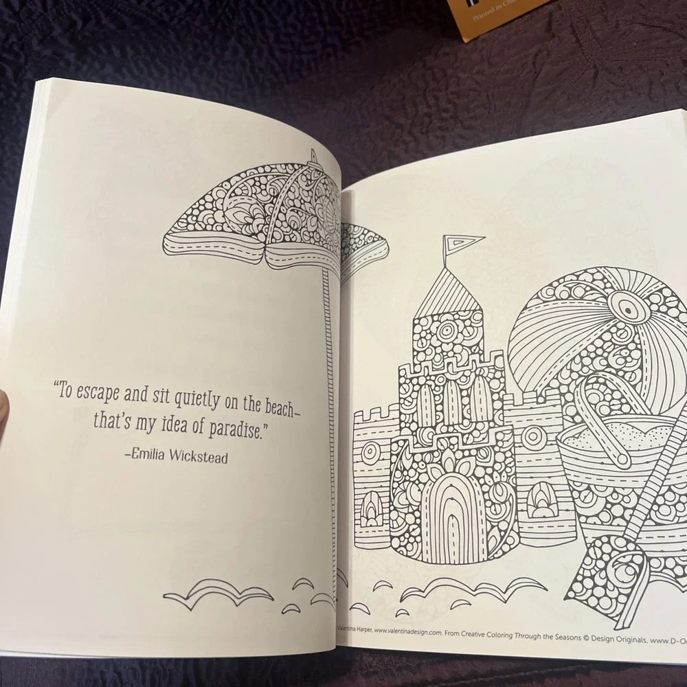 Lot Of 2 Adult Coloring Books Creative Coloring Through Season & Exotic Chickens